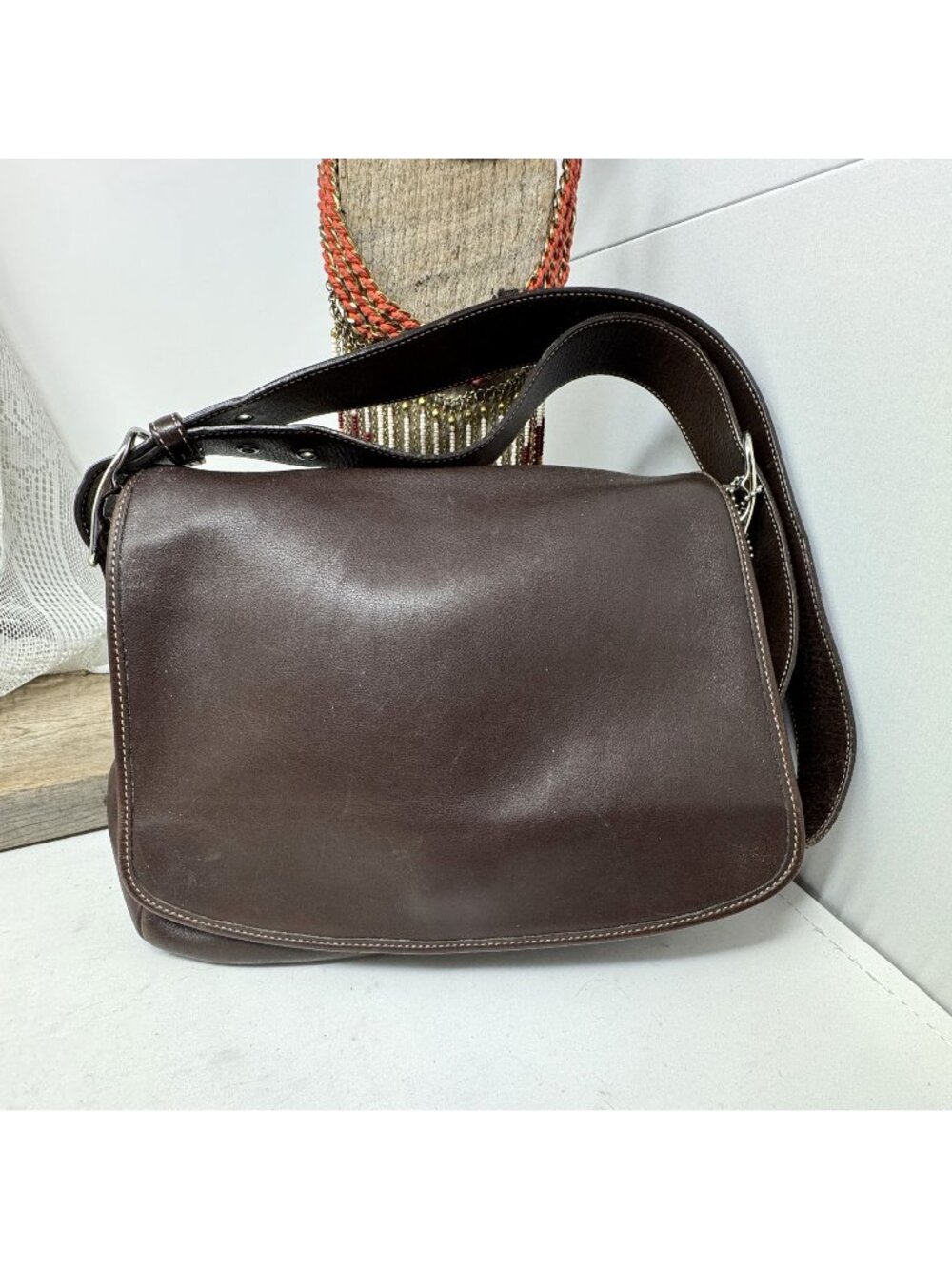 Rare Vintage Coach Legacy Saddle Flap Shoulder/Crossbody Bag 9332 Brown